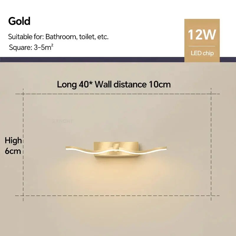 Luxury Golden Bathroom Wall Lamp LuminousLivingStyle