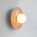 Walnut Wood Glass Wall Lamp