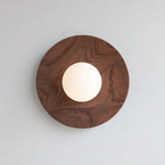 Walnut Wood Glass Wall Lamp