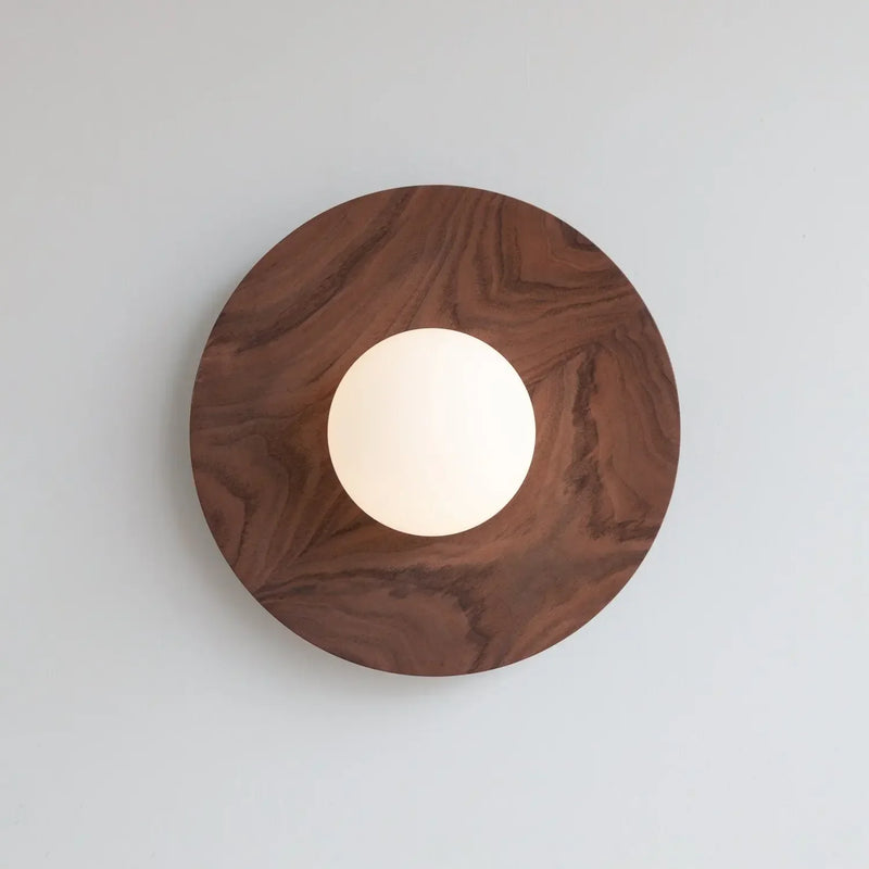 Walnut Wood Glass Wall Lamp