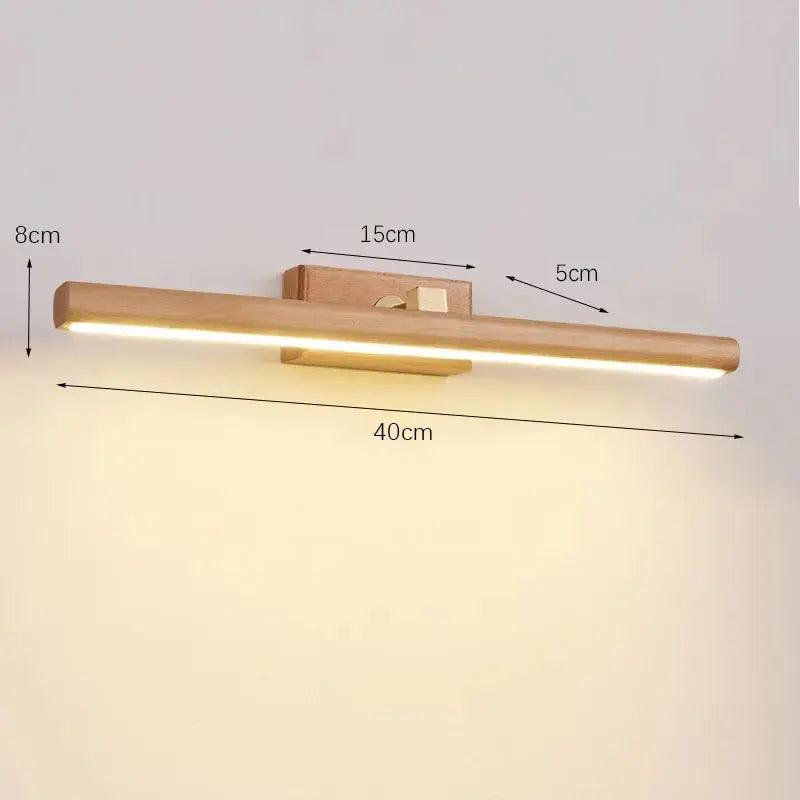 Natural Wood Led Mirror Lamp LuminousLivingStyle